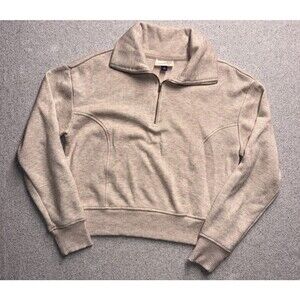 Universal Thread Women's Quarter-Zip Pullover Sweatshirt Size Medium - Cream